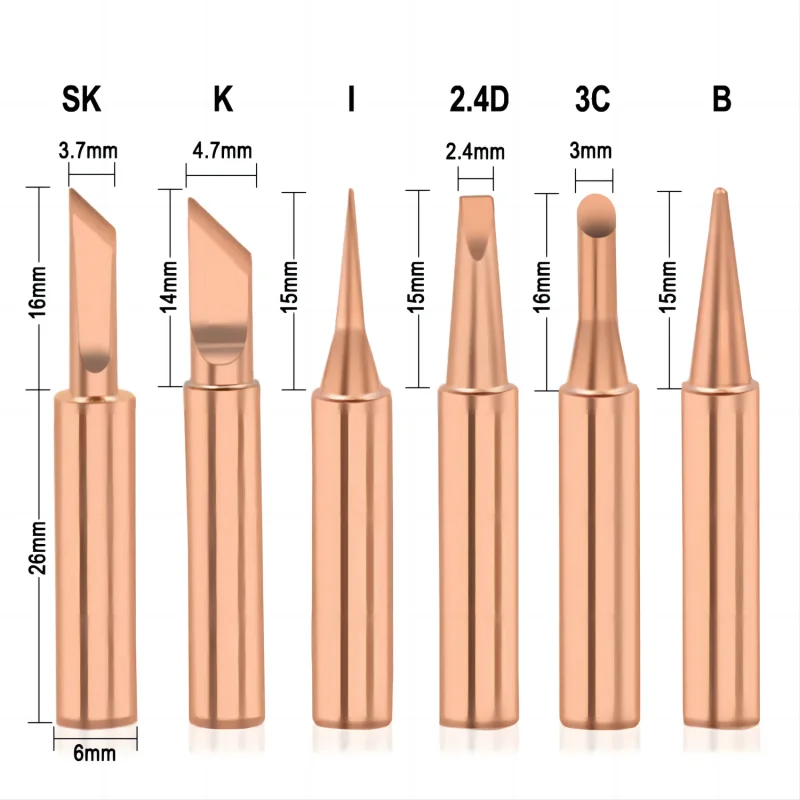 Soldering Iron Kit - JCD 5PCS Copper Iron Tip I/B