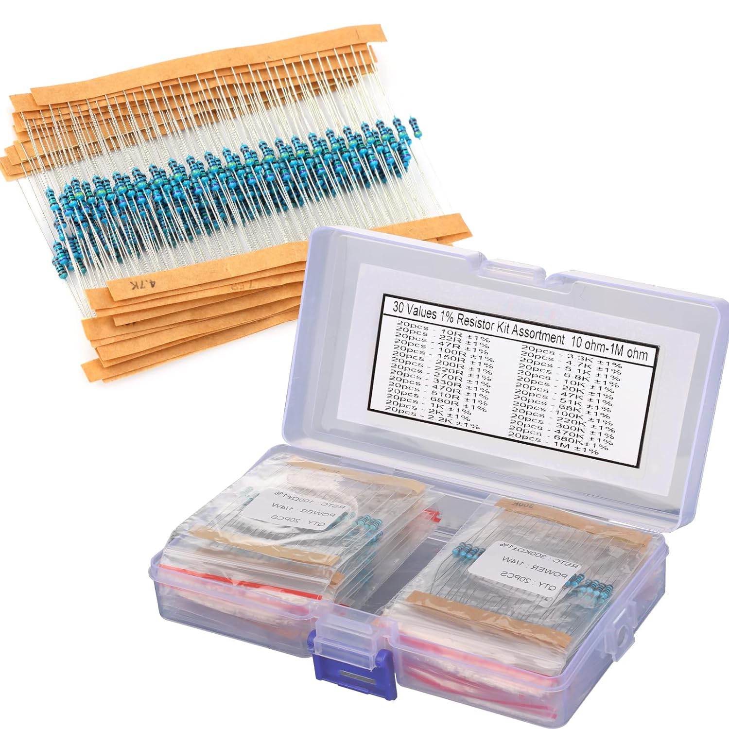 Resistor Kit 1 4W - 600 Pcs Metal Film Resistor Kit