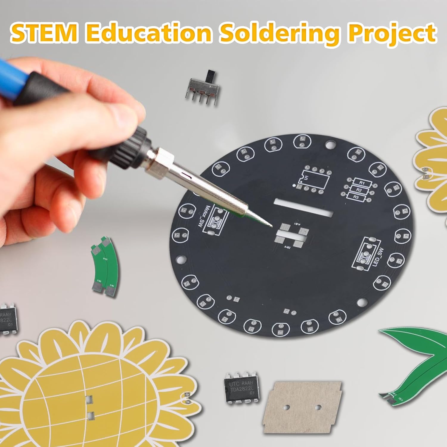 Light Chasing Sunflower Solder - Diy Electronics Kits For Adults 리뷰 및 가격