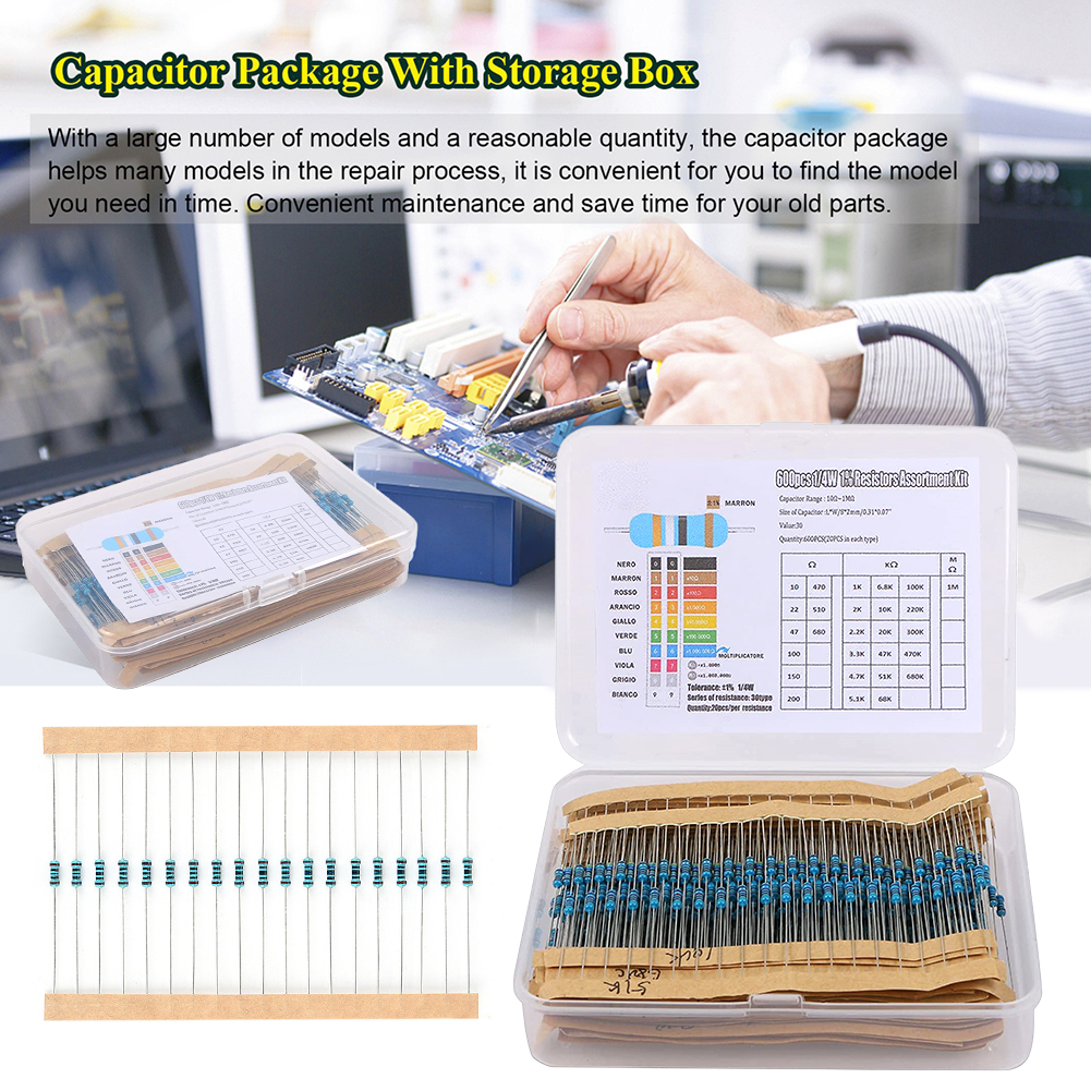 300/600pcs Metal Film Resistor - Resistor Kit 1 4W 리뷰 및 가격
