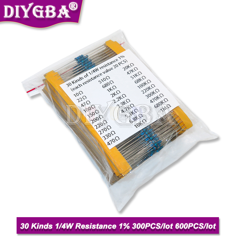 600PCS/Set 30Kinds 1/4W Resist - Resistor Kit 1 4W 리뷰 및 가격