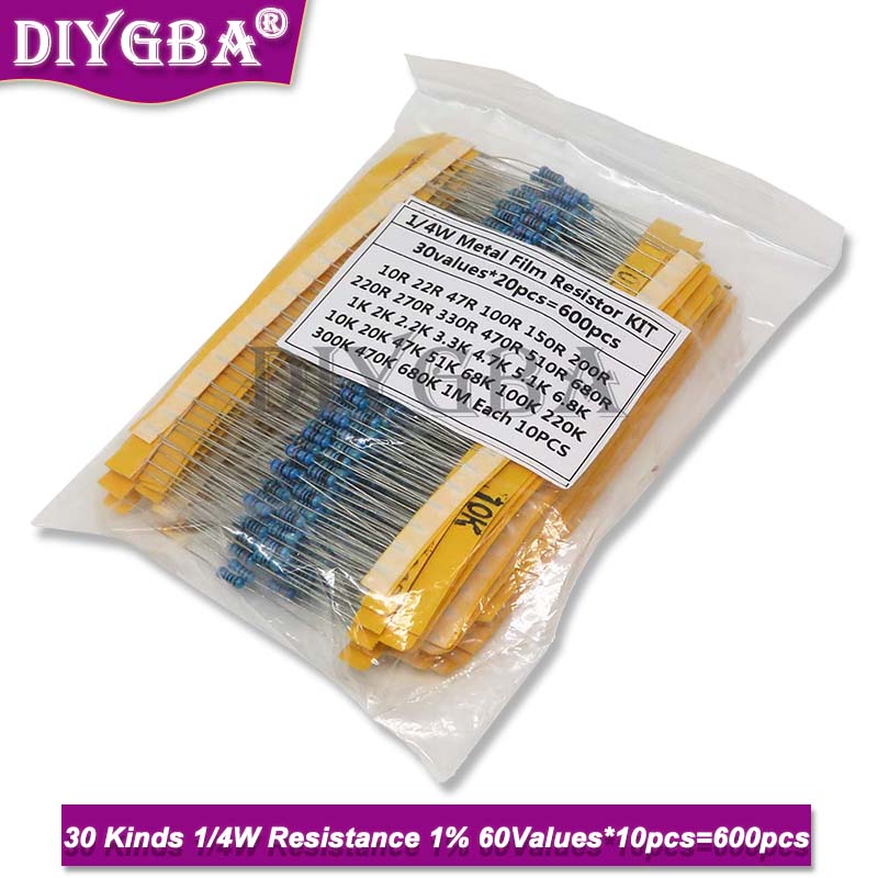 600PCS/Set 30Kinds 1/4W Resist - Resistor Kit 1 4W 리뷰 및 가격