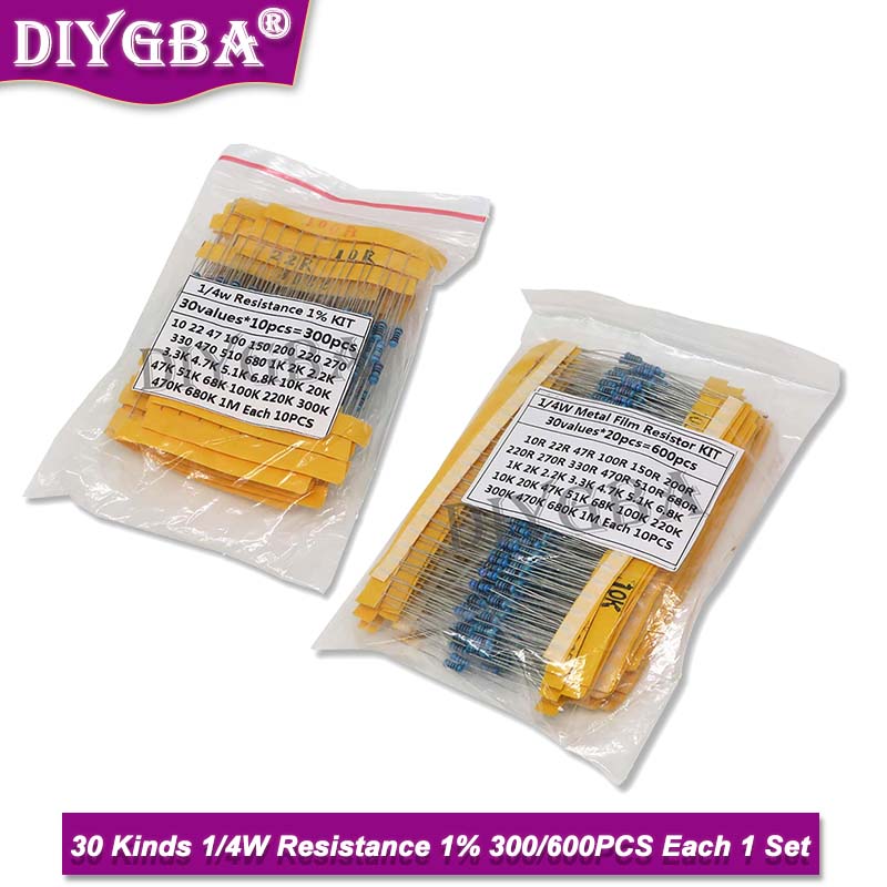 600PCS/Set 30Kinds 1/4W Resist - Resistor Kit 1 4W 리뷰 및 가격
