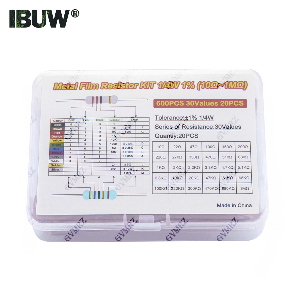 600PCS 30Values 1/4W Metal Fil - Diy Electronics Repair Kit 리뷰 및 가격