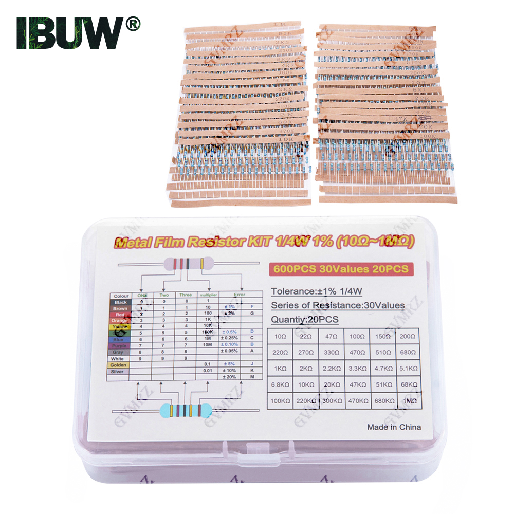 600PCS 30Values 1/4W Metal Fil - Diy Electronics Repair Kit 리뷰 및 가격