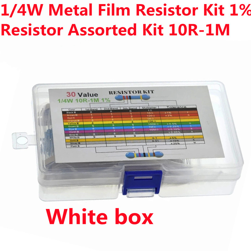 600PCS/Lot 1/4W 10R-1M Metal F - Resistor Kit 1 4W 리뷰 및 가격