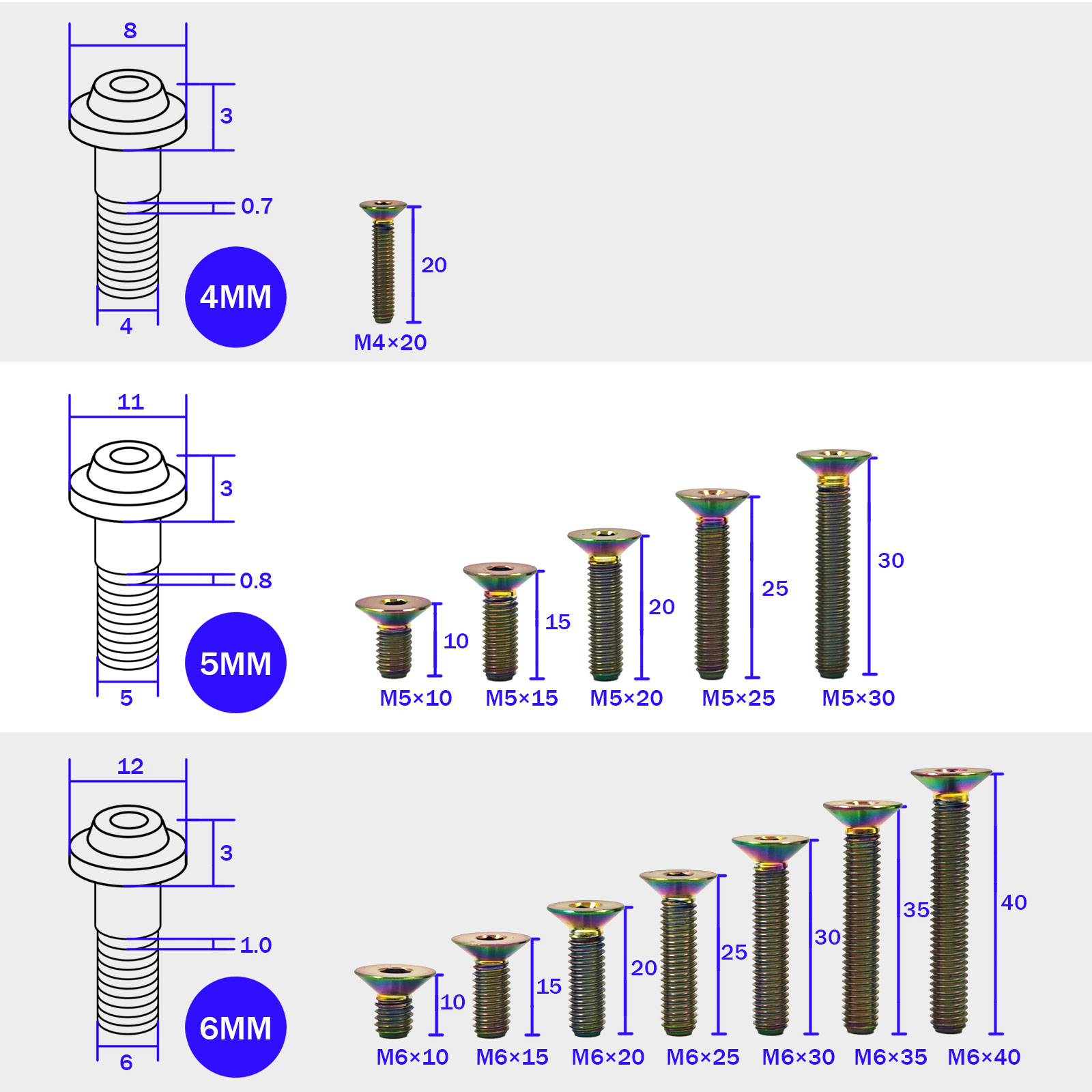 Titanium Countersunk Hex Bolts - Diy Motorcycle Electronics 리뷰 및 가격