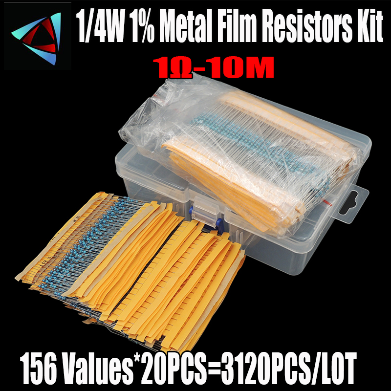 3120Pcs/lot 156 Values 1/4W 0. - Resistor Kit 1 4W 리뷰 및 가격