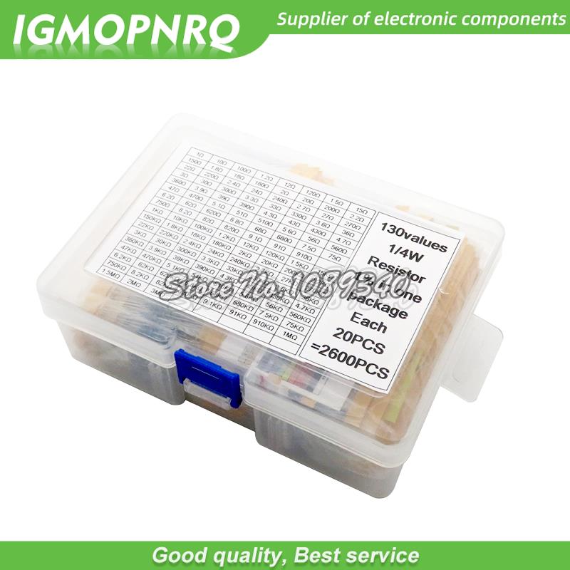 130Values 1/4W 1/2W 1/6W 1W 2W - Resistor Kit 1 4W 리뷰 및 가격