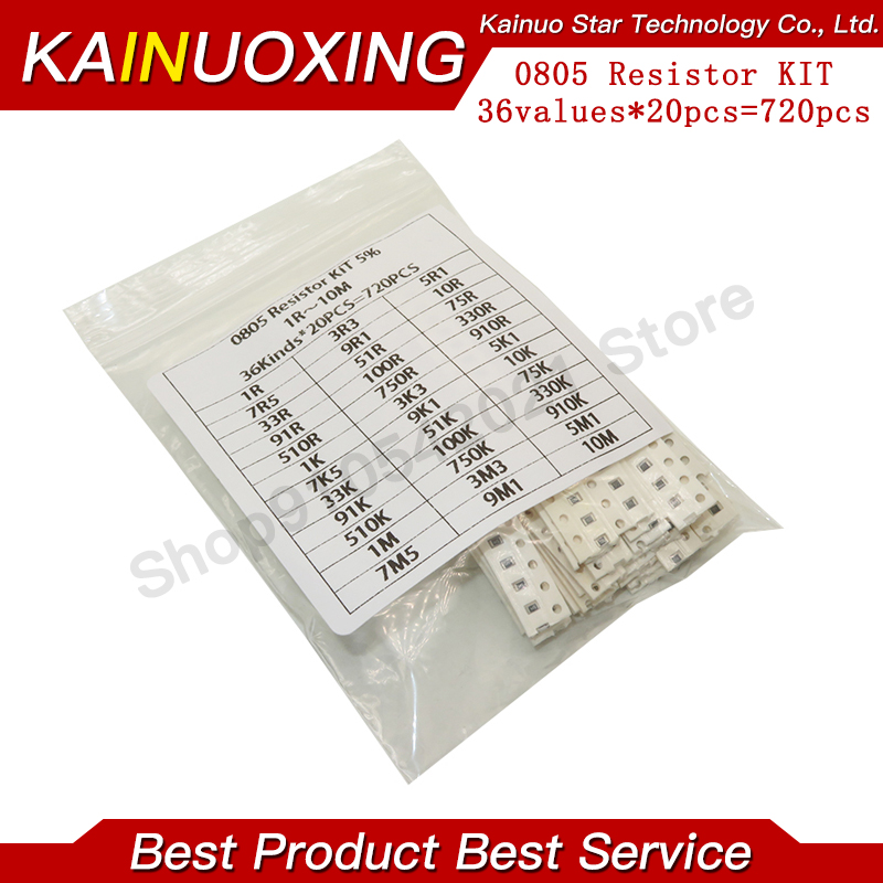 36Value * 20pcs =720pcs 1/4W 0 - Resistor Kit 1 4W 리뷰 및 가격