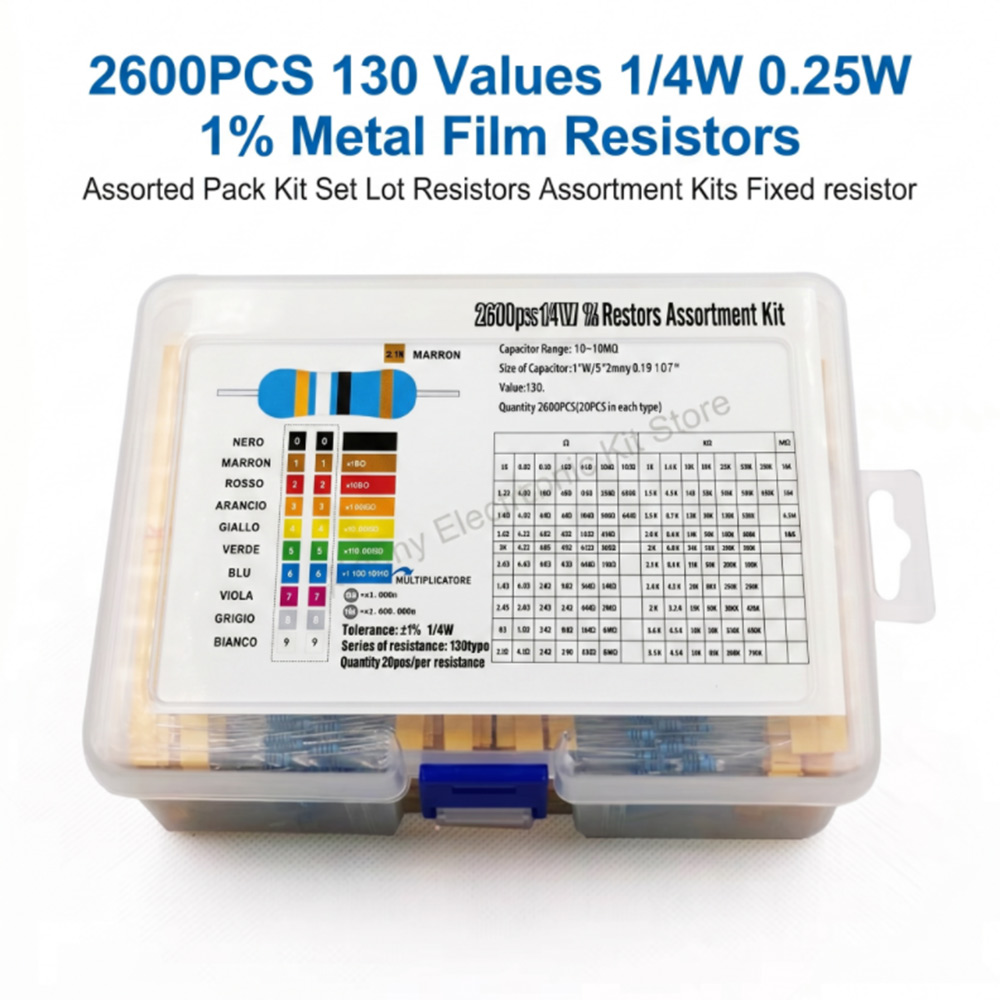 2600pcs Metal Film Resistors A - Resistor Kit 1 4W 리뷰 및 가격