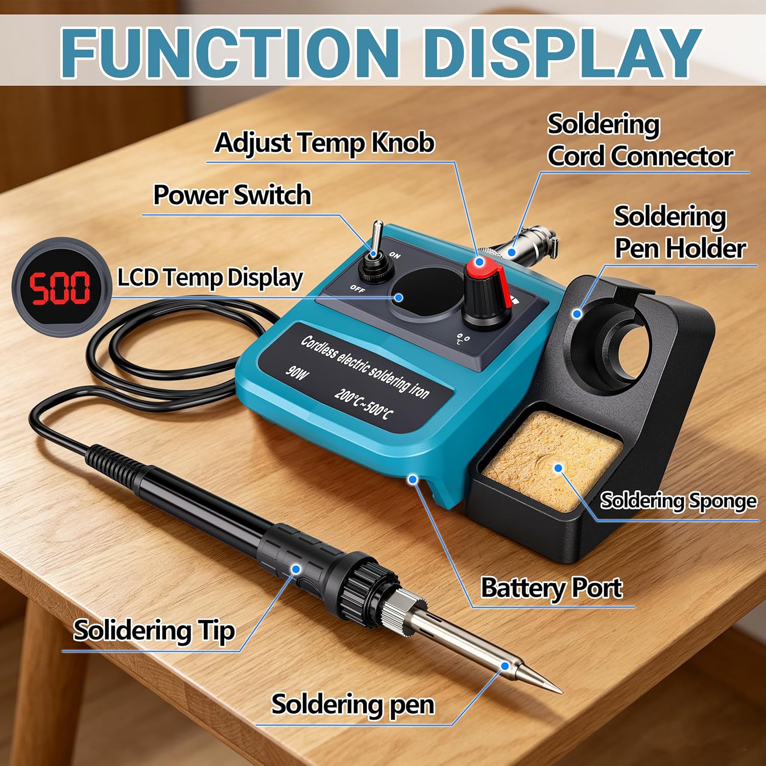 90W LED Digital Cordless Solde - Diy Electronics Repair Kit 리뷰 및 가격