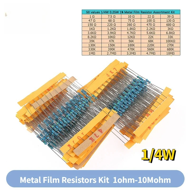 500PCS 1% 1/4W Metal Film Resi - Resistor Kit 1 4W 리뷰 및 가격