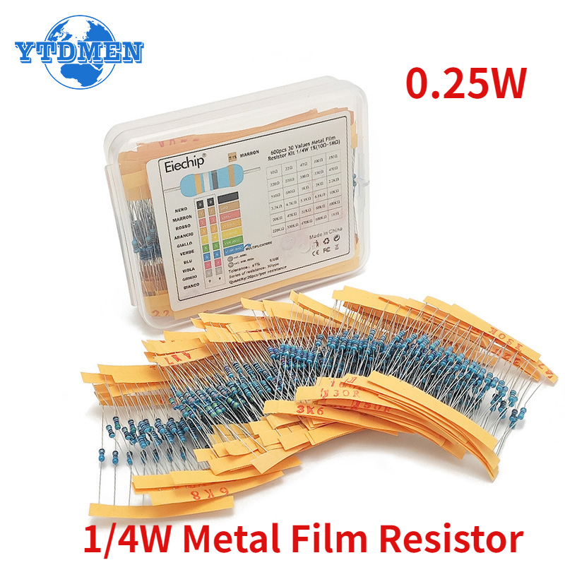 300-600PCS 1/4W Metal Film Res - Resistor Kit 1 4W 리뷰 및 가격