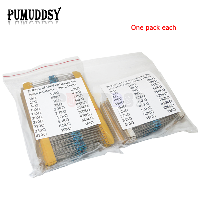 600pcs/set 30 Kinds 1/4W Resis - Resistor Kit 1 4W 리뷰 및 가격