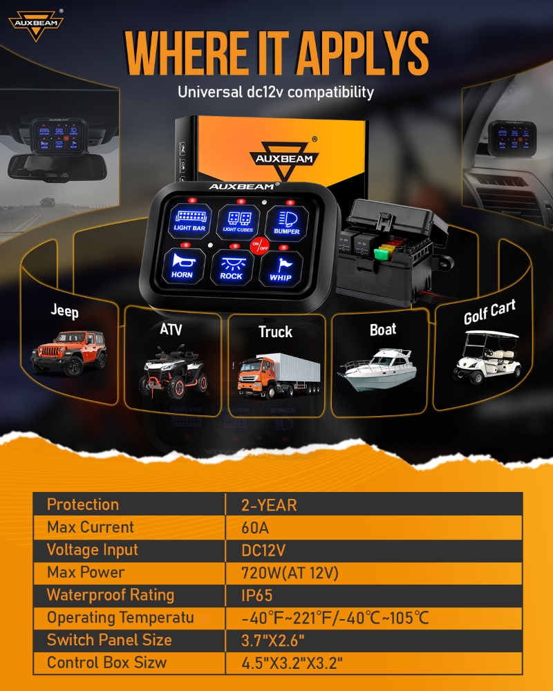 AUXBEAM 720W Universal Switch  - Diy Boat Electronics 리뷰 및 가격